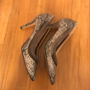 Snakeskin and Mesh Heels